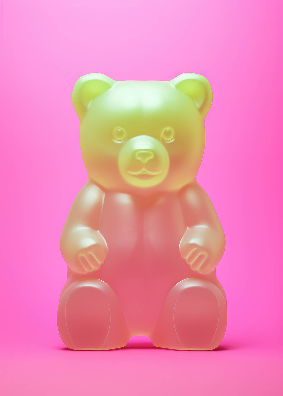 Buy Rainbow Gummy Bear Poster, Nostalgic Pink Wall Art