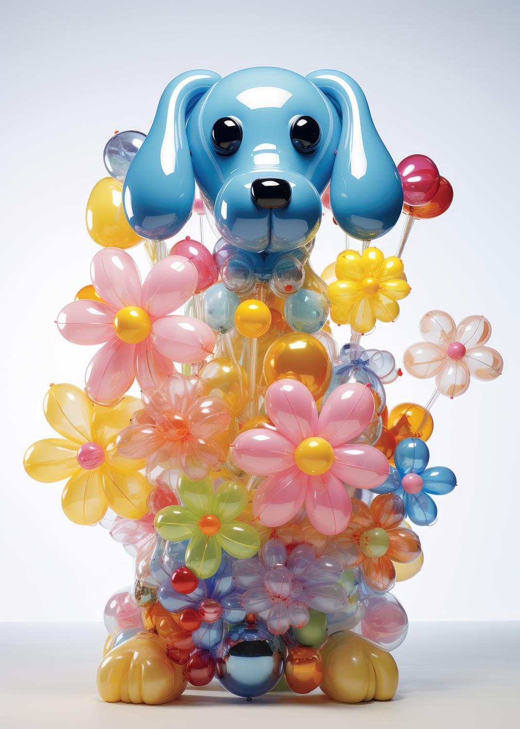 dog flowers poster