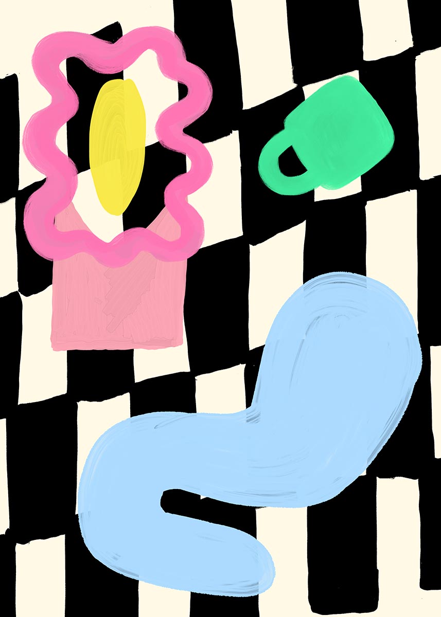 Tridimensional room poster