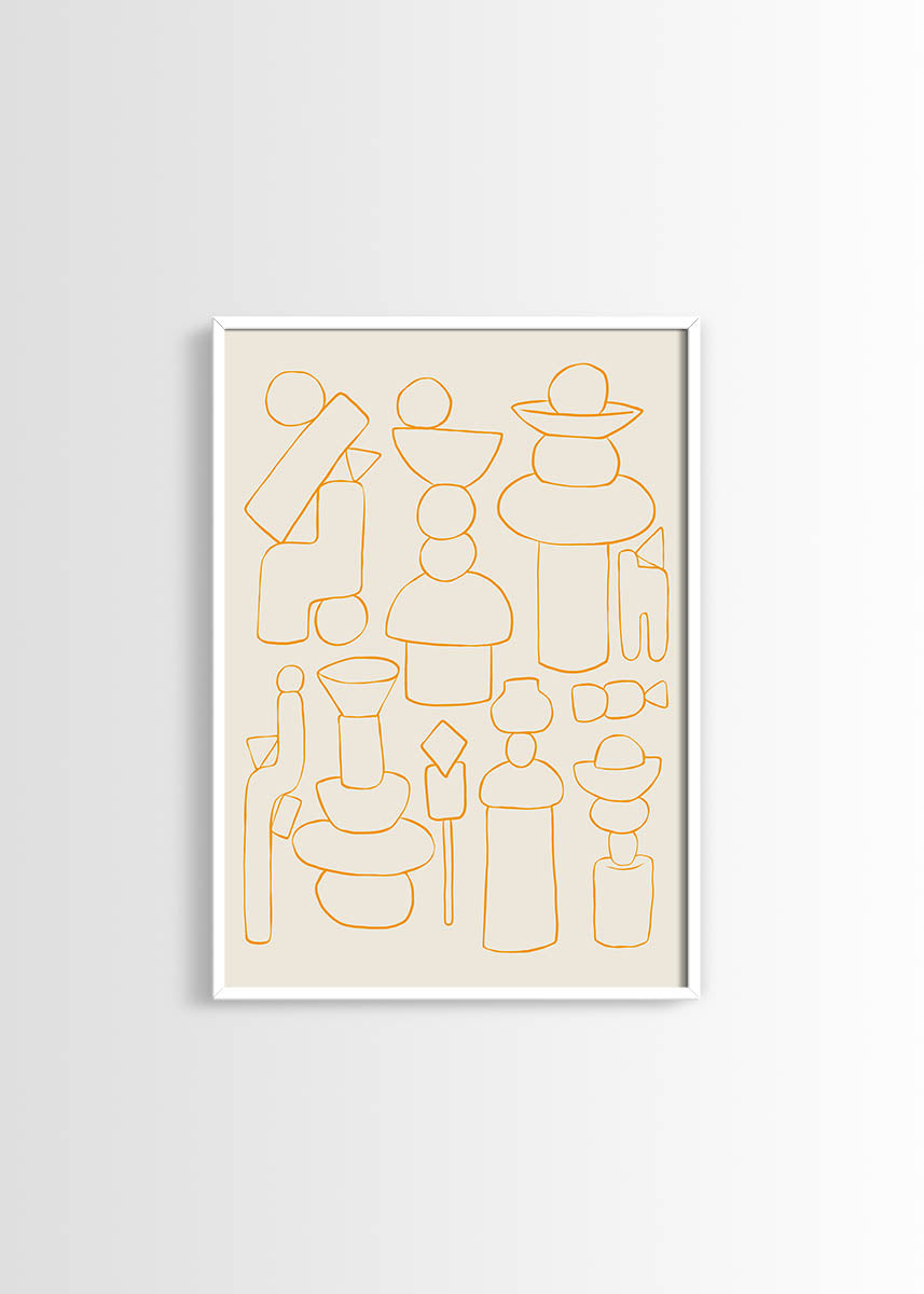 Abstract figures yellow poster
