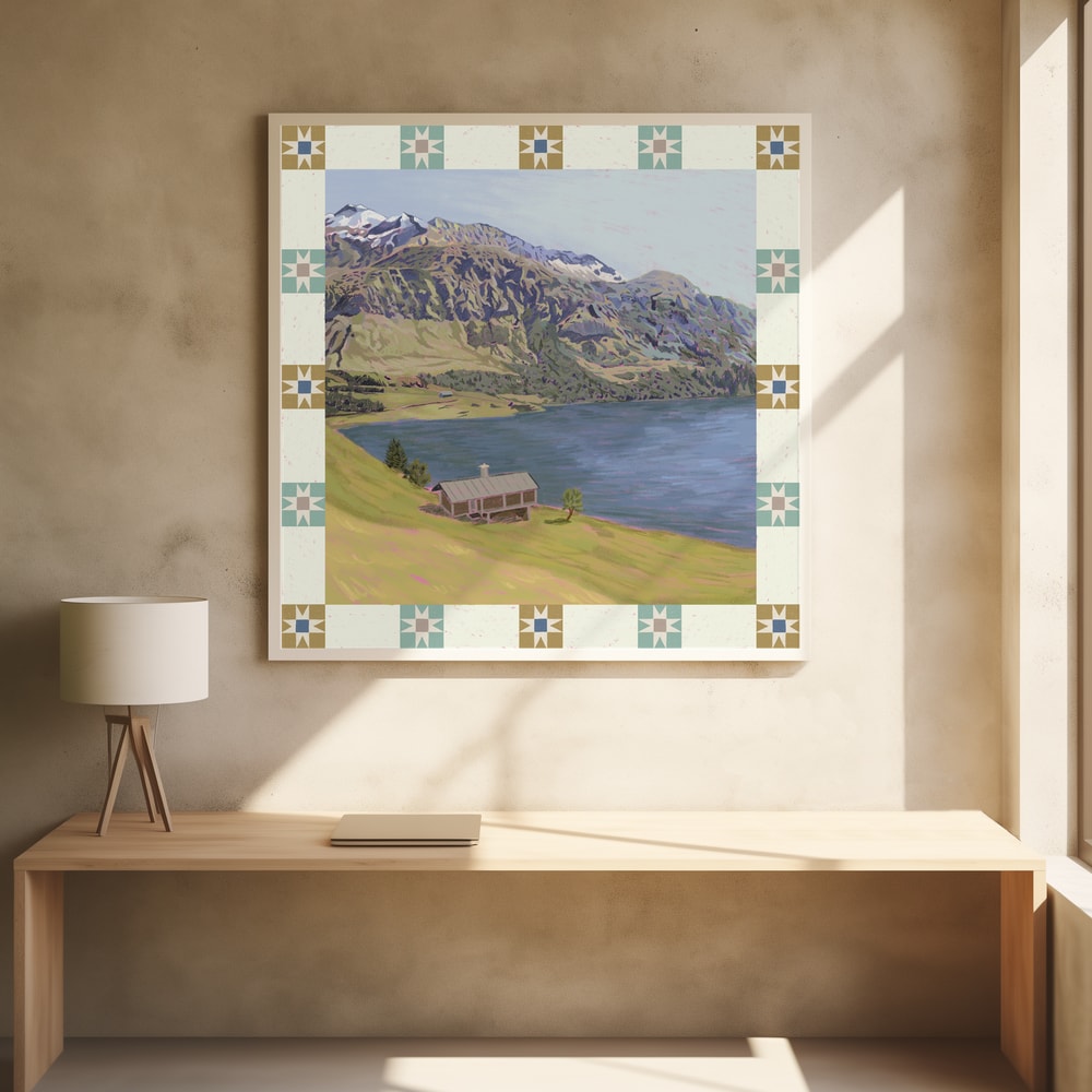 Mountain Lake Cabin View