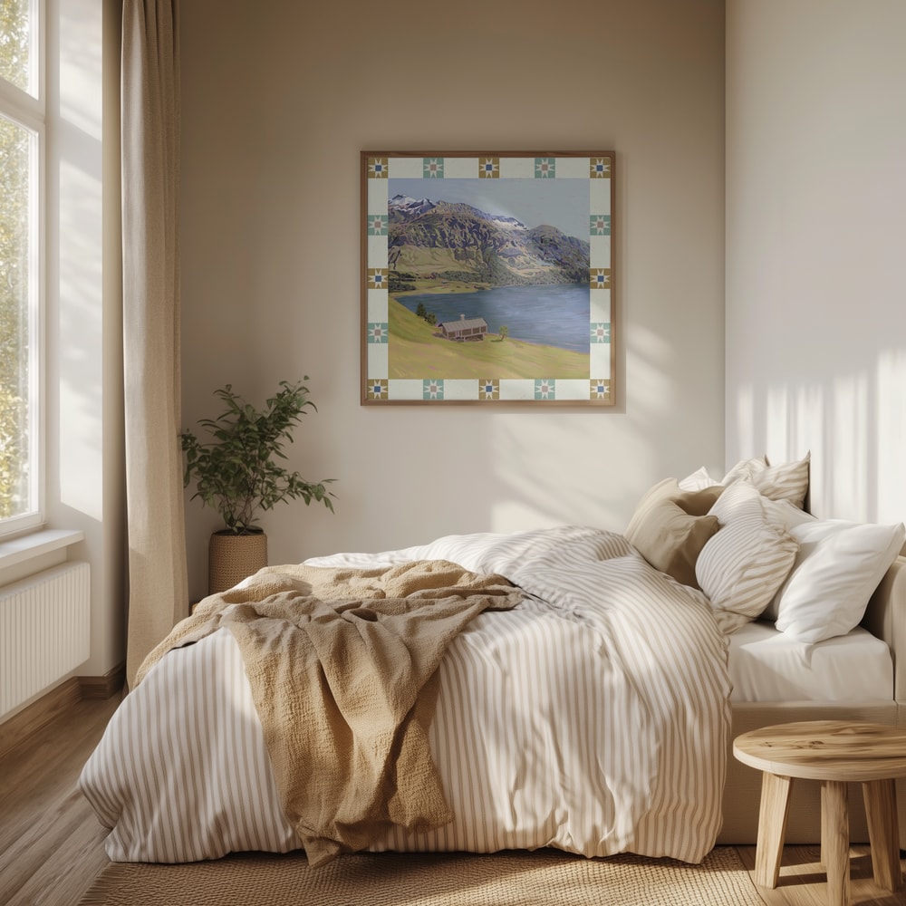 Mountain Lake Cabin View