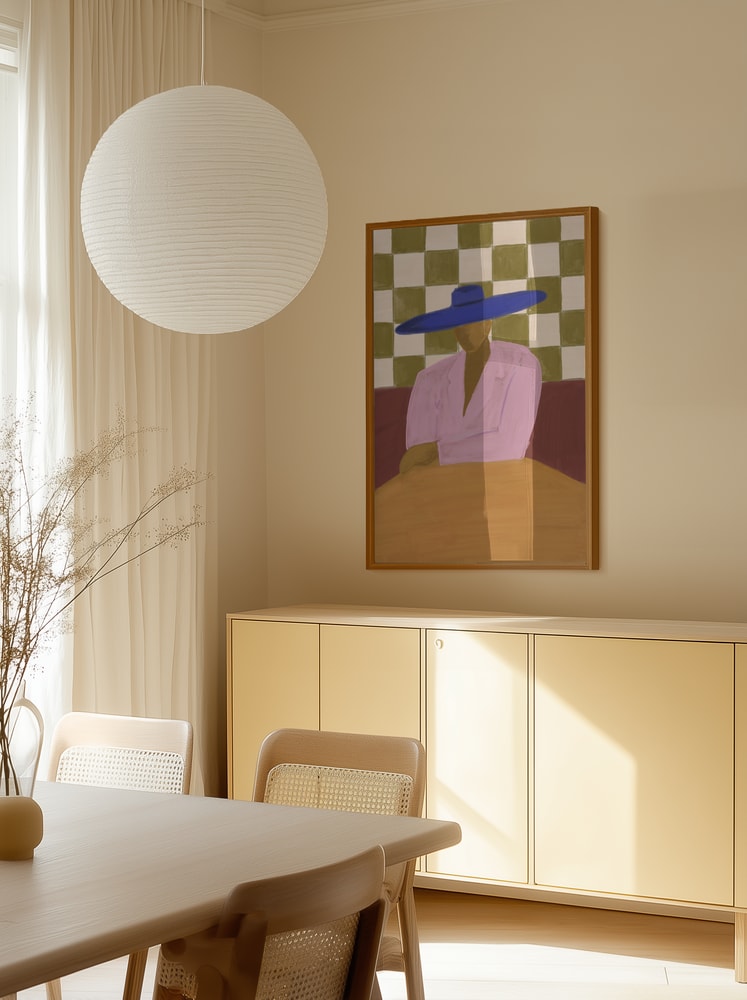 Blue Hat Chic Poster
