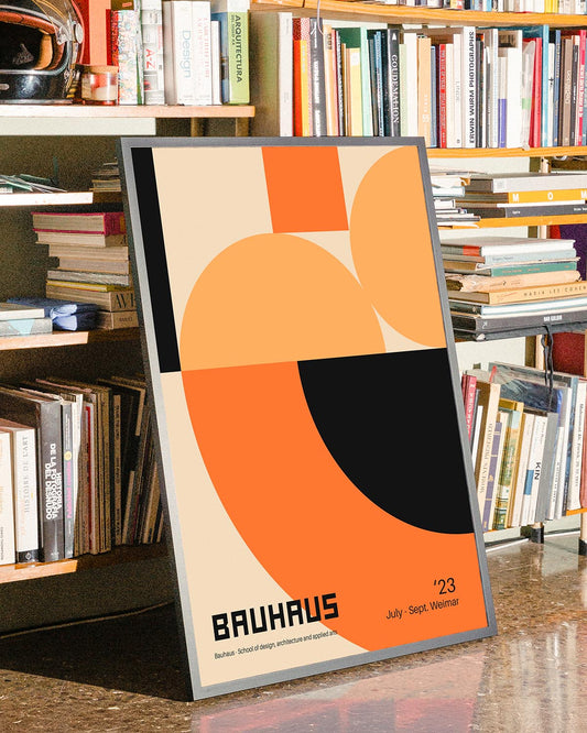 Bauhaus school orange poster