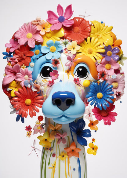 Dog flowers close-up poster