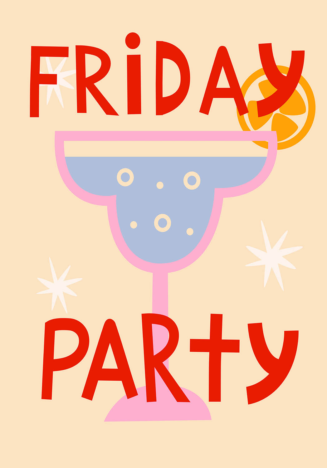 Friday Party Sticker Friday party poster – Poster Wall