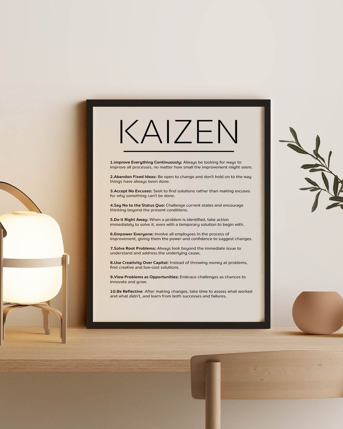 10 Kaizen principles poster
