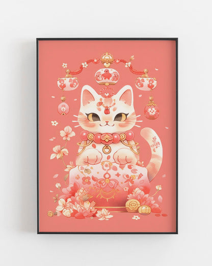 Maneki-Neko cat poster