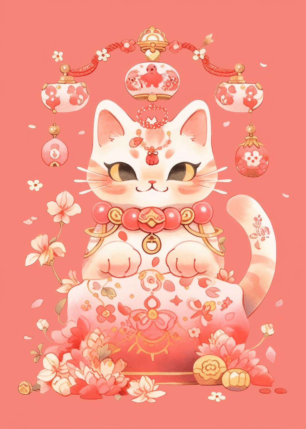 Maneki-neko cat poster