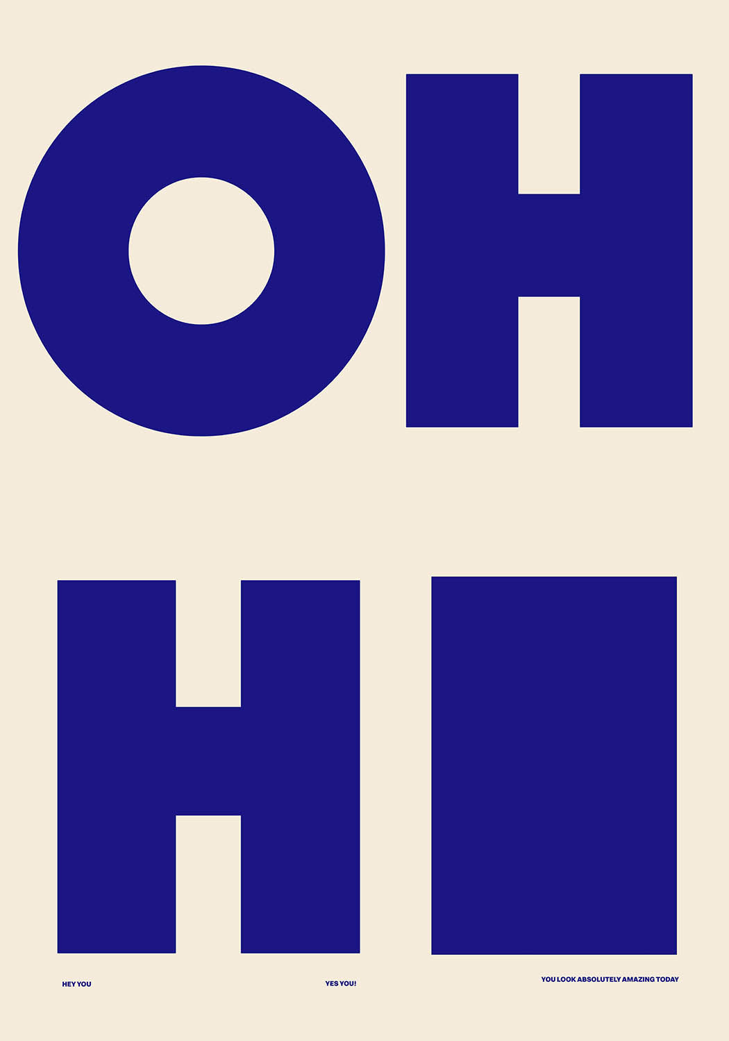 OH HI typography poster