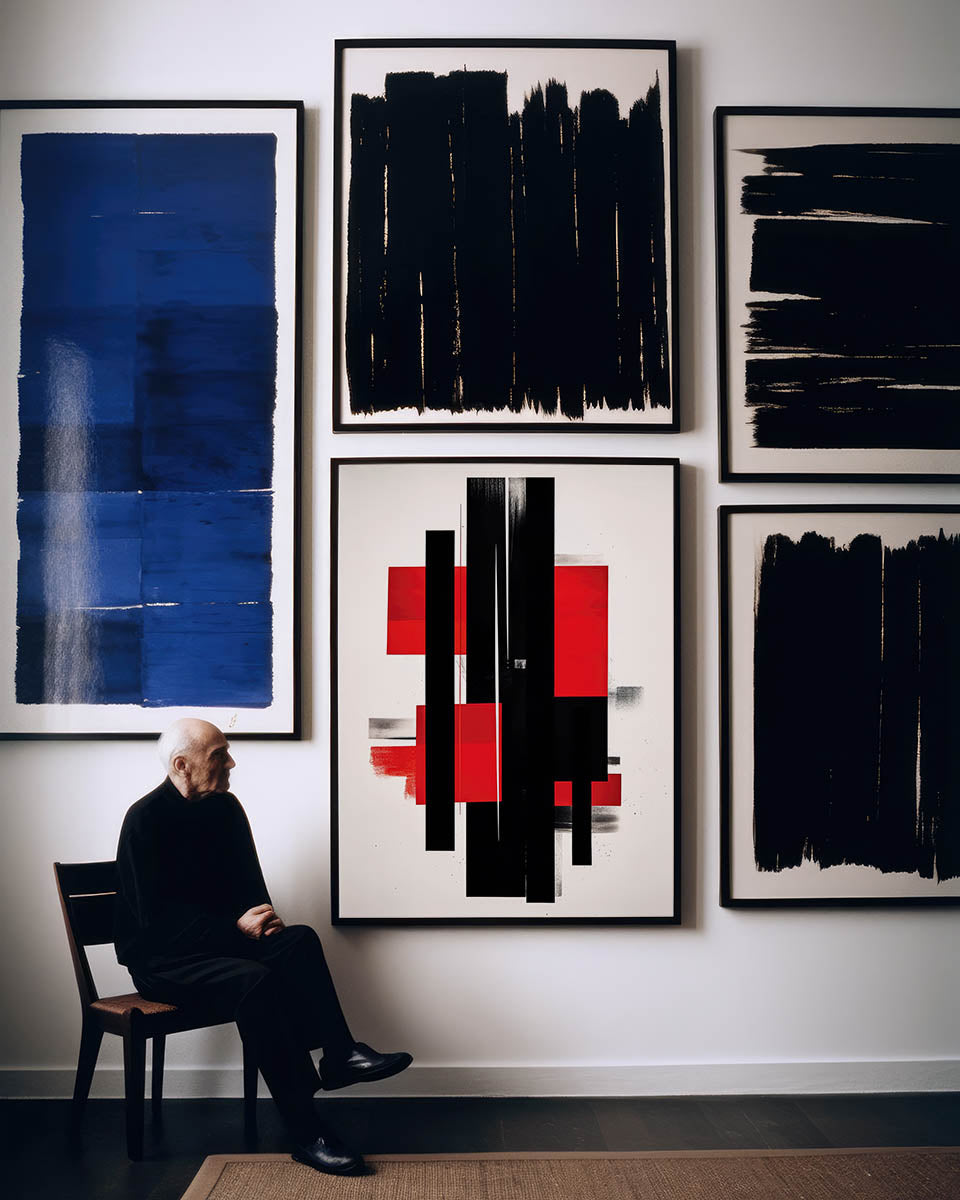 Pierre soulages style poster gallery wall