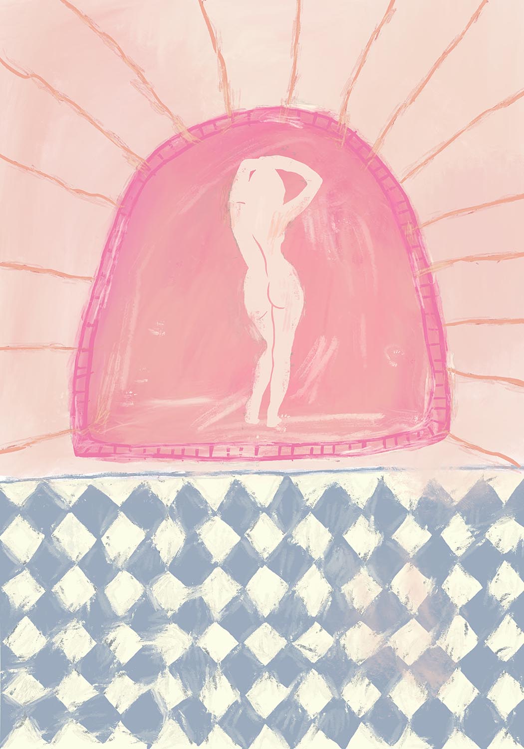 Reflections in pink poster