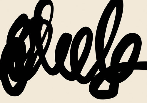 Abstract black scribble art on a light beige background. Minimalist and bold design for contemporary and creative spaces.