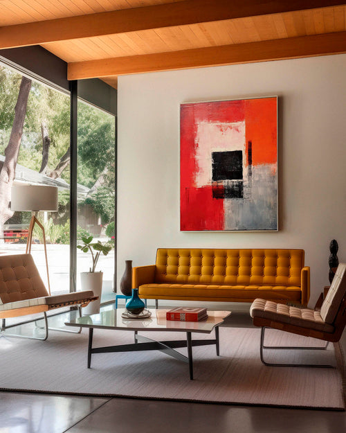 abstract red painting poster