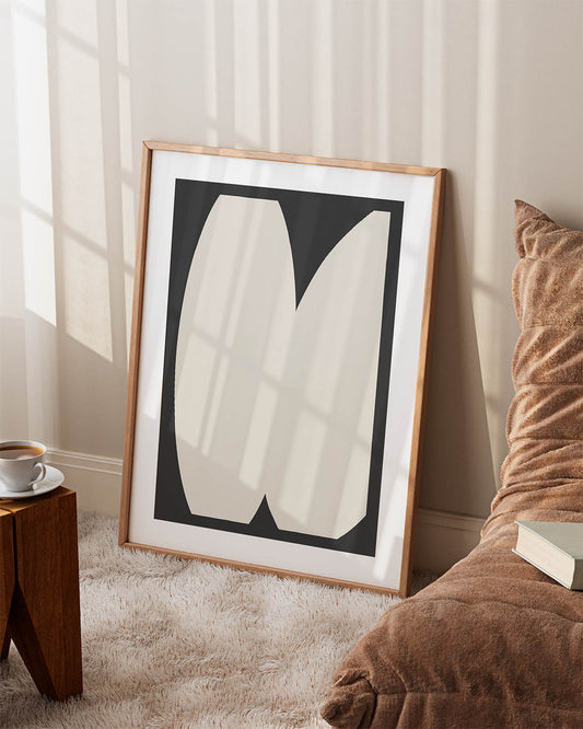 Abstract harmony black white poster