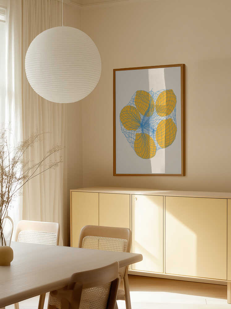 Five Lemons In a Net Bag Poster