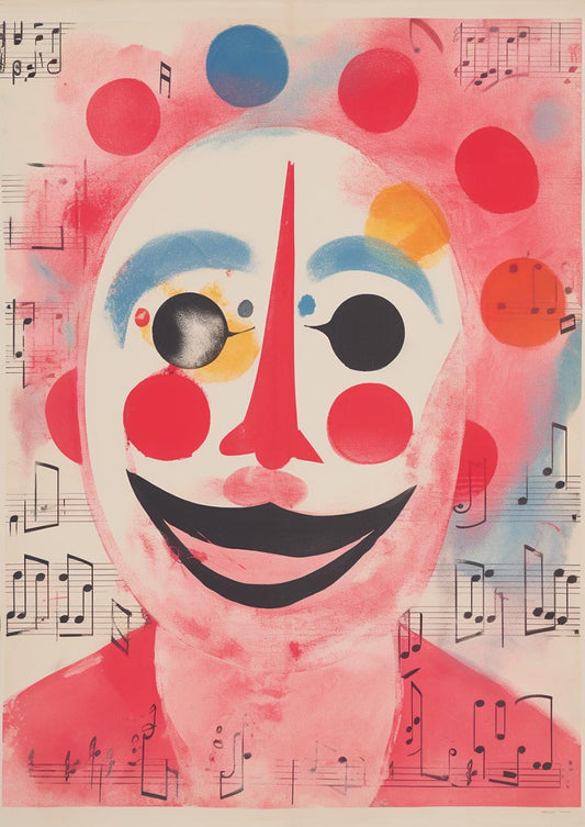 Colorful clown musical poster
