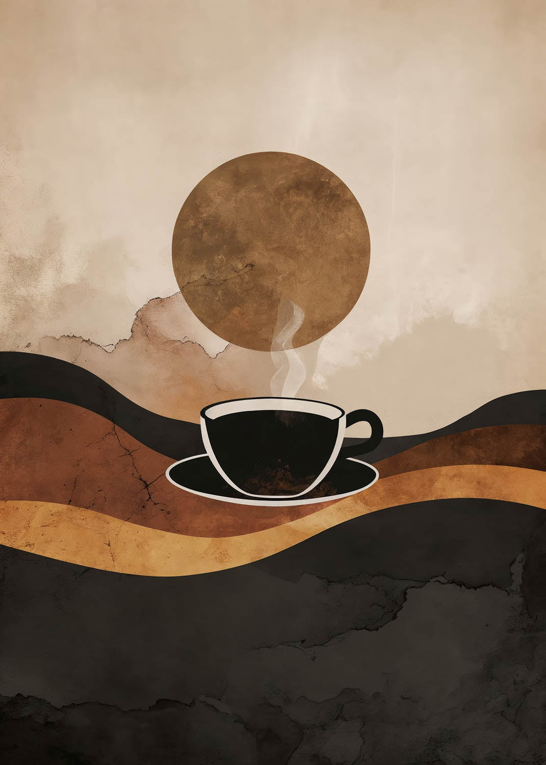 Abstract Coffee Landscape Poster