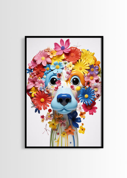 Dog flowers close-up poster