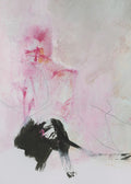 Blush And Black Abstract