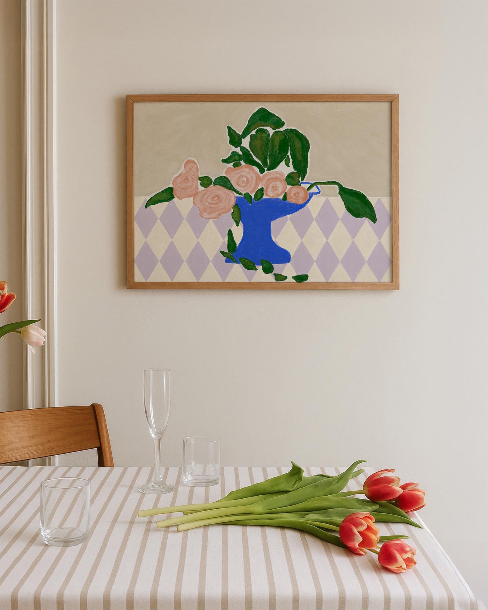 Blush & blue poster