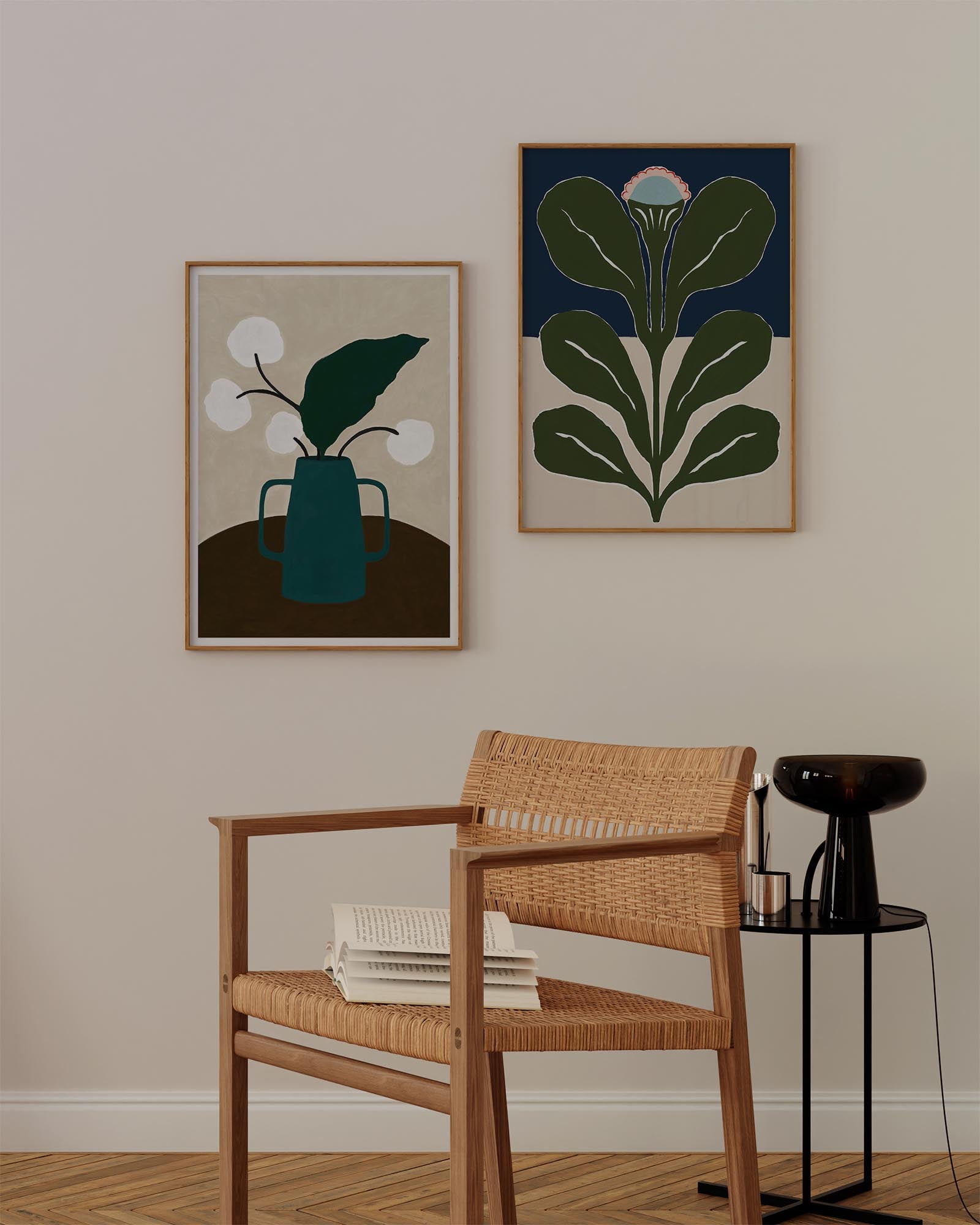 Muted teal bloom poster