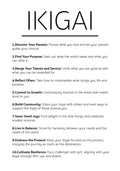 10 Ikigai Principles for a Fulfilling Life - Inspirational Poster