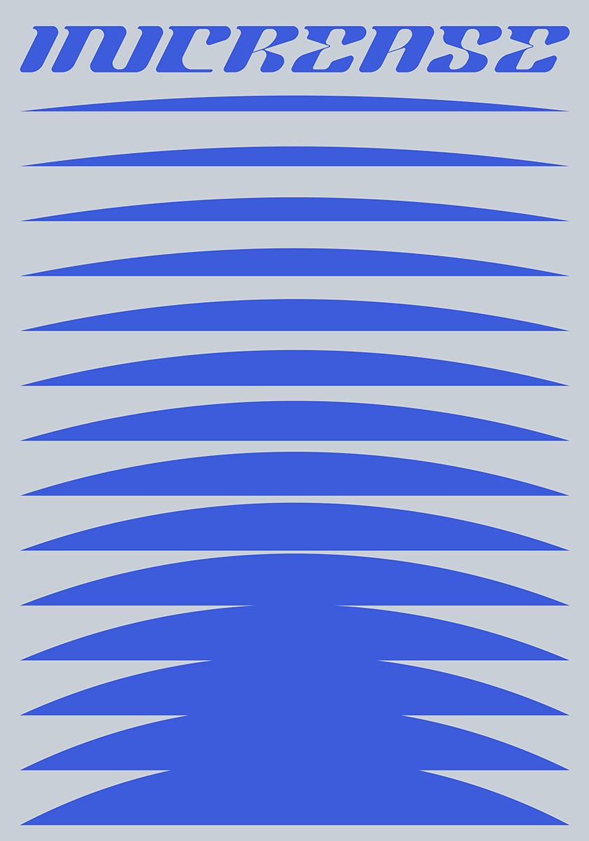 increase abstract blue wave poster