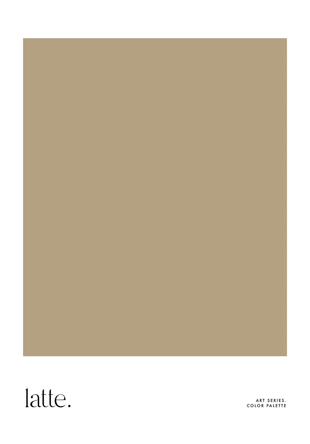 Poster featuring a solid beige color block labeled "latte" at the bottom.