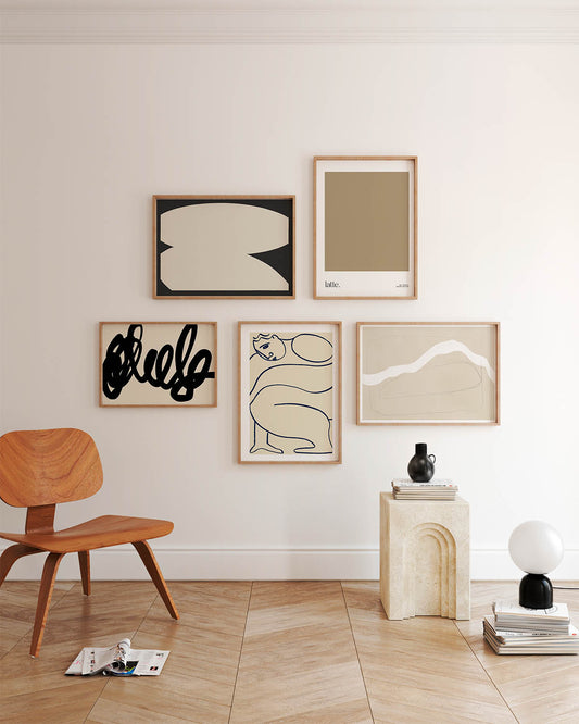 Poster featuring a solid beige color block labeled "latte" at the bottom.