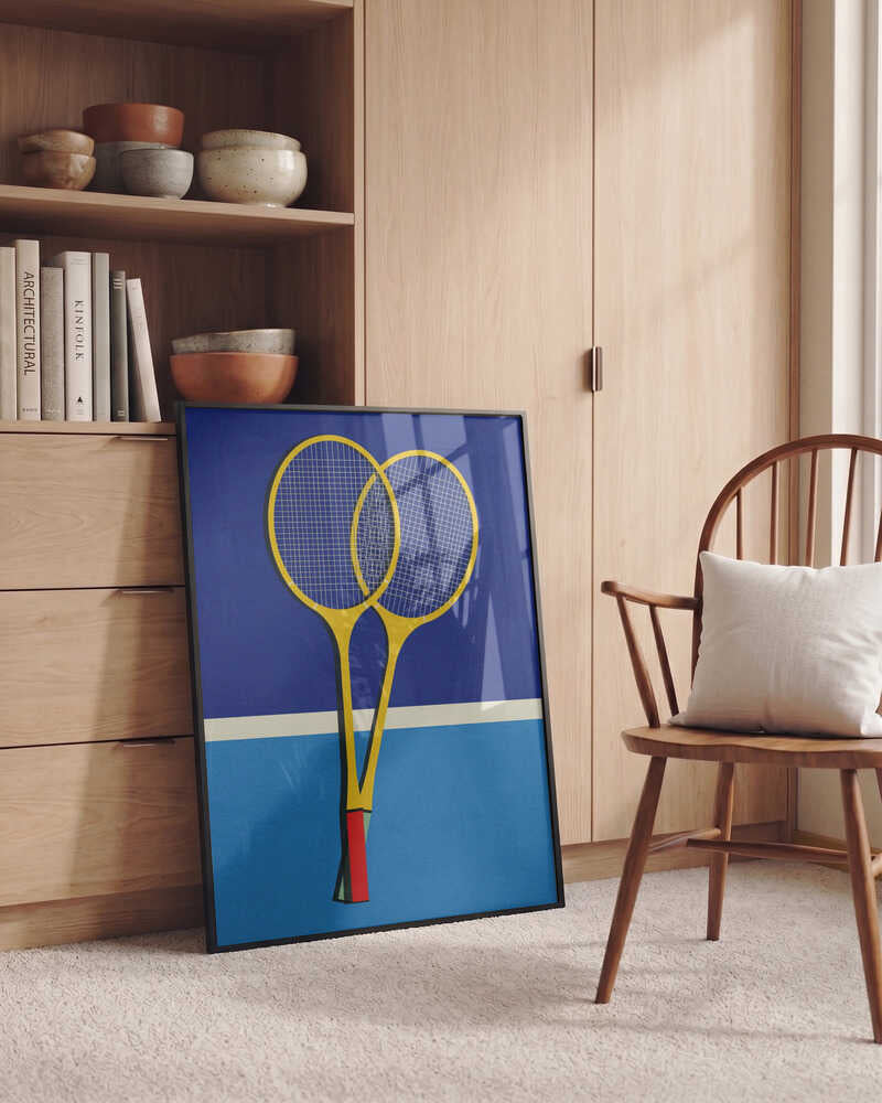 Wooden Badminton Rackets Poster