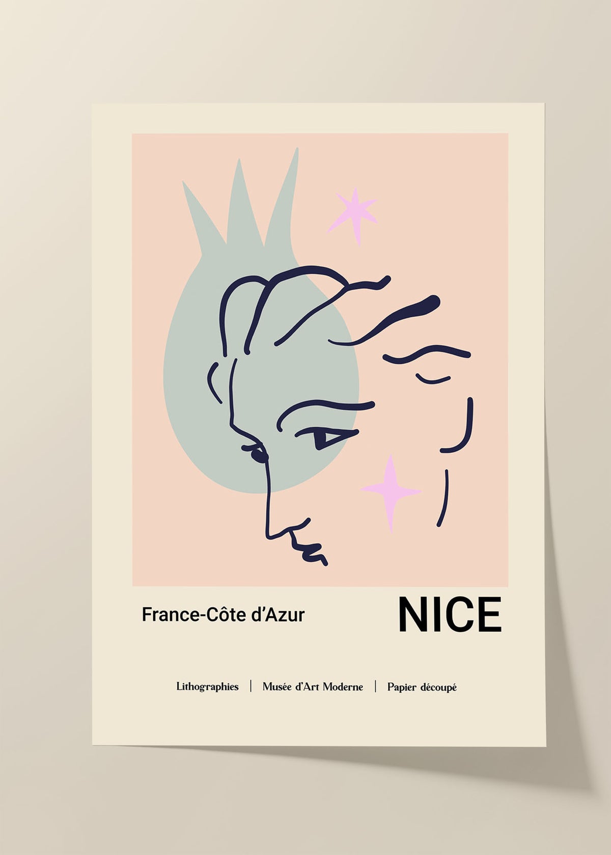 Papiers Découpés Nice Pastel poster