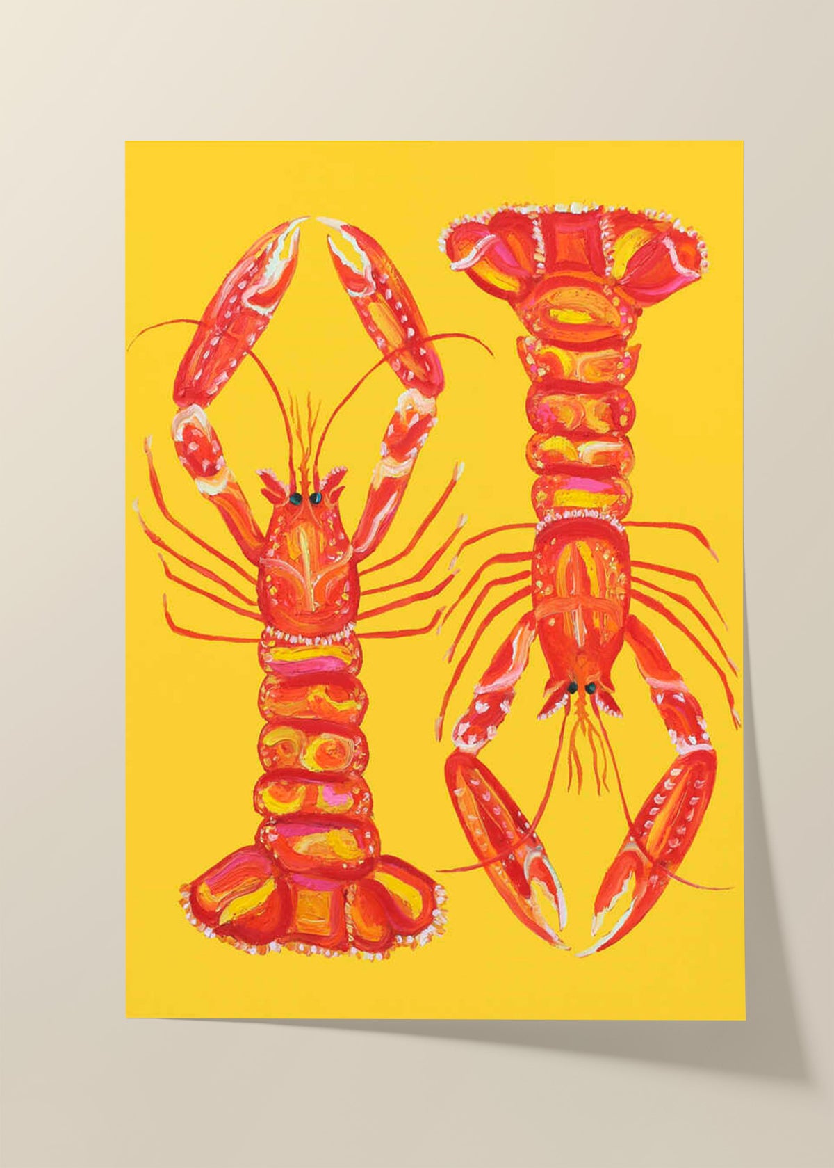 Vibrant Lobster Pair Poster
