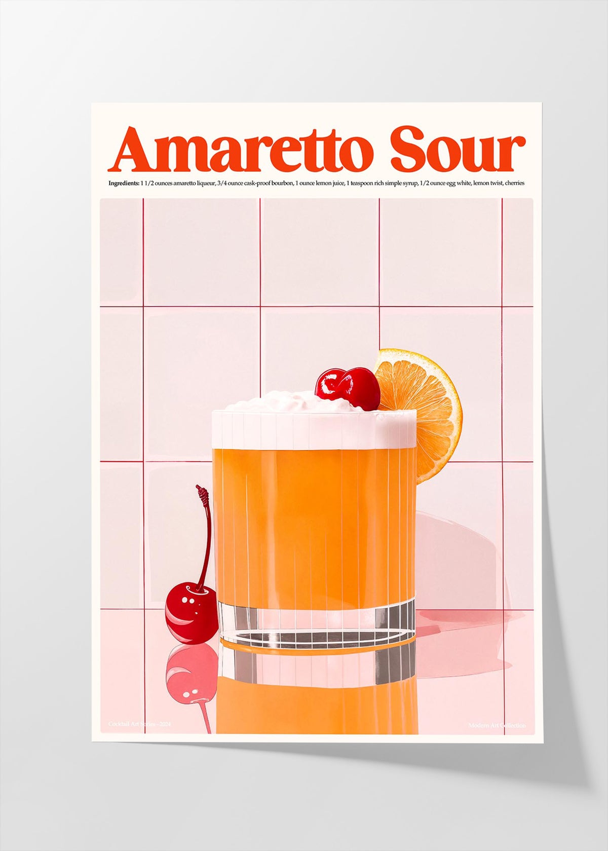 Amaretto sour cocktail kitchen poster