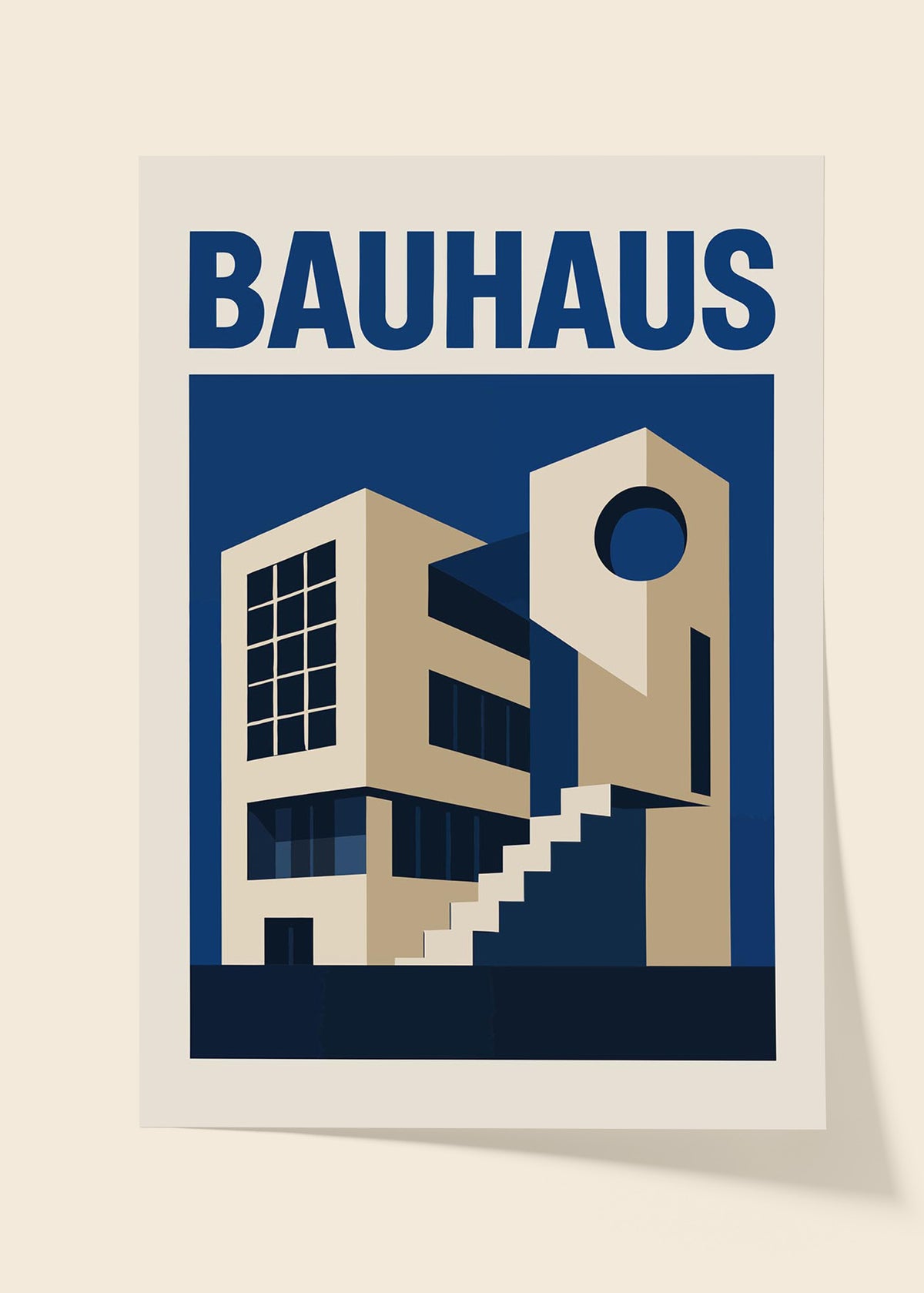Bauhaus architecture blue poster