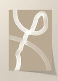 Minimalist beige abstract line art poster