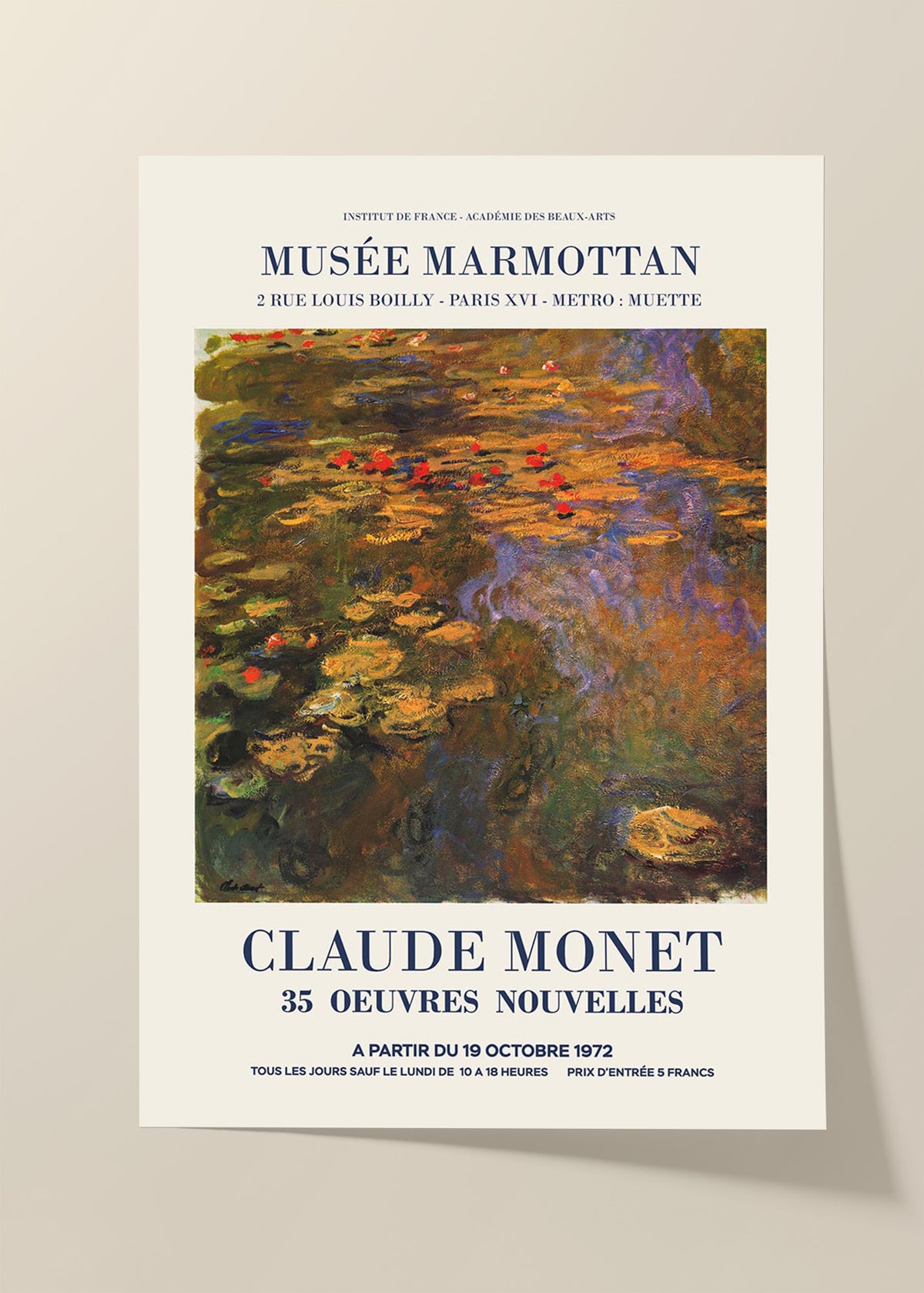Claude Monet exhibition poster poster