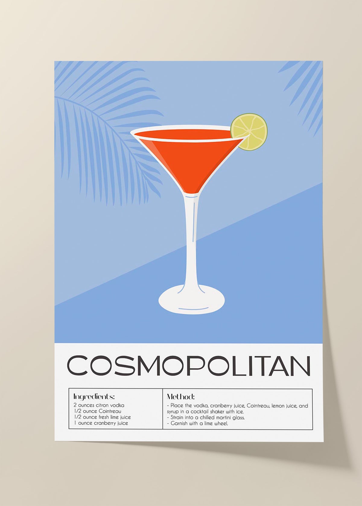 Cosmopolitan cocktail poster