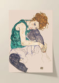 Egon Schiele seated woman poster