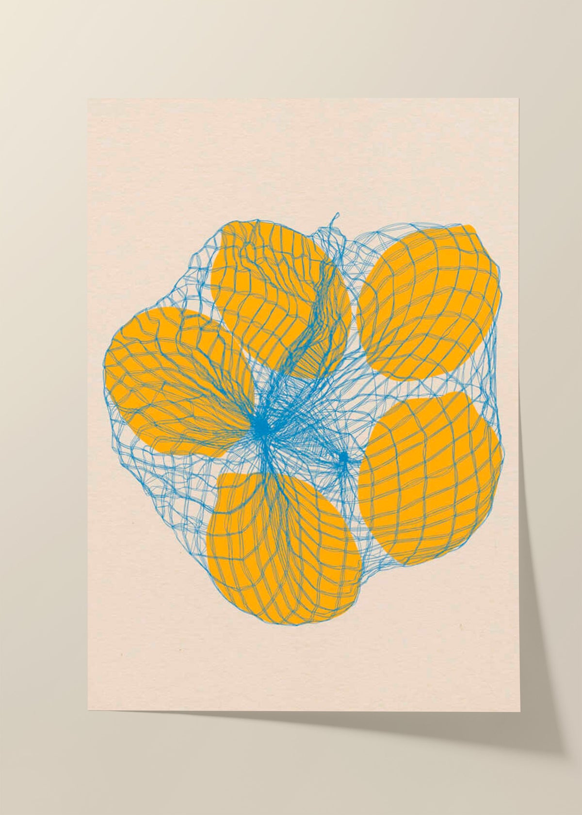 Five Lemons In a Net Bag Poster