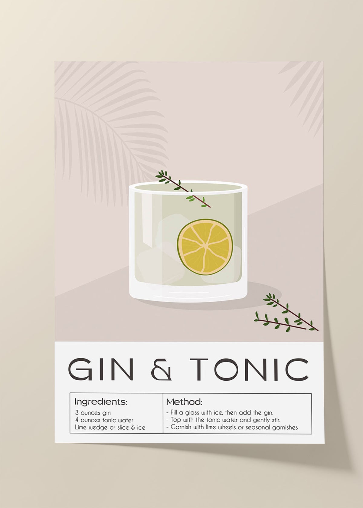 Gin Tonic cocktail poster