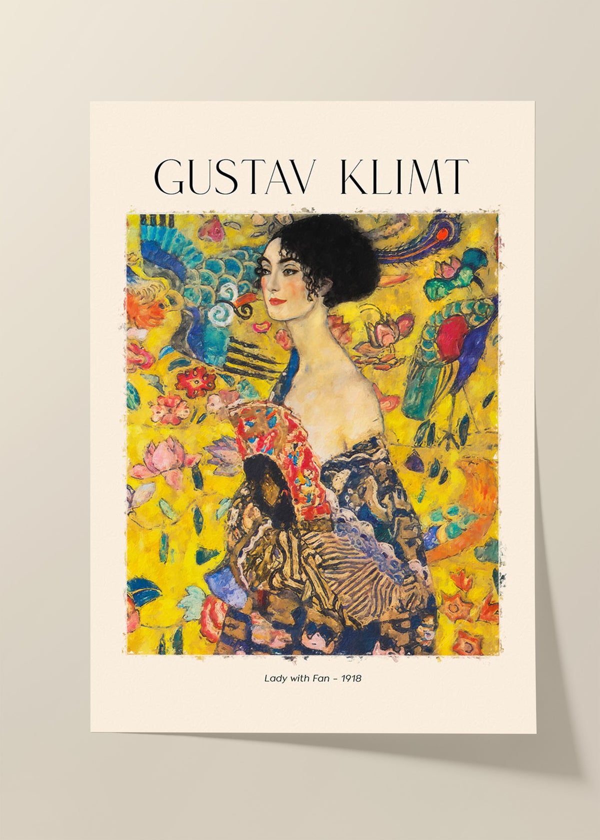 Gustav Klimt lady with fan poster