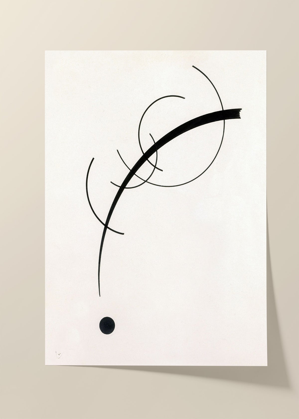 Kandinsky: Free curve to the point poster