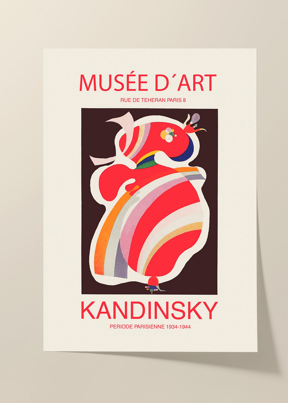 Kandinsky - La forme rouge poster