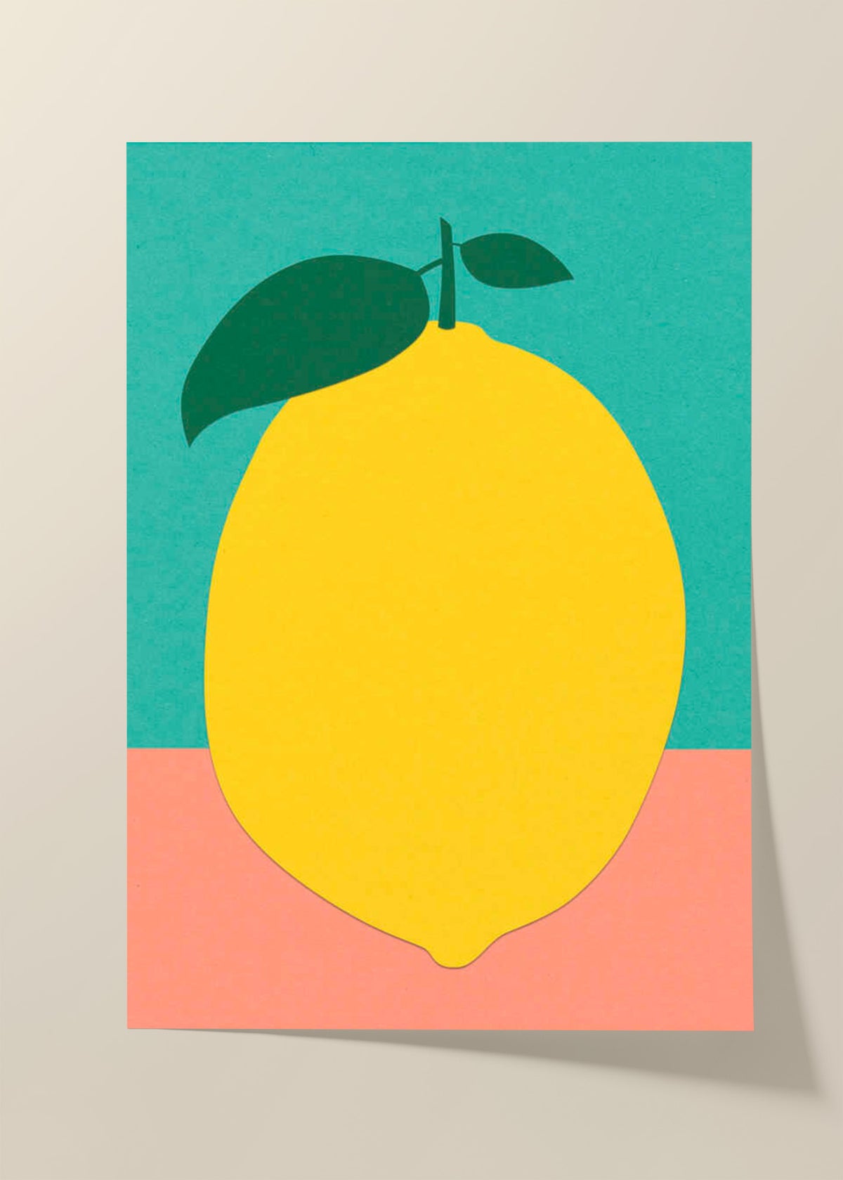 Lemon With Two Leaves Poster