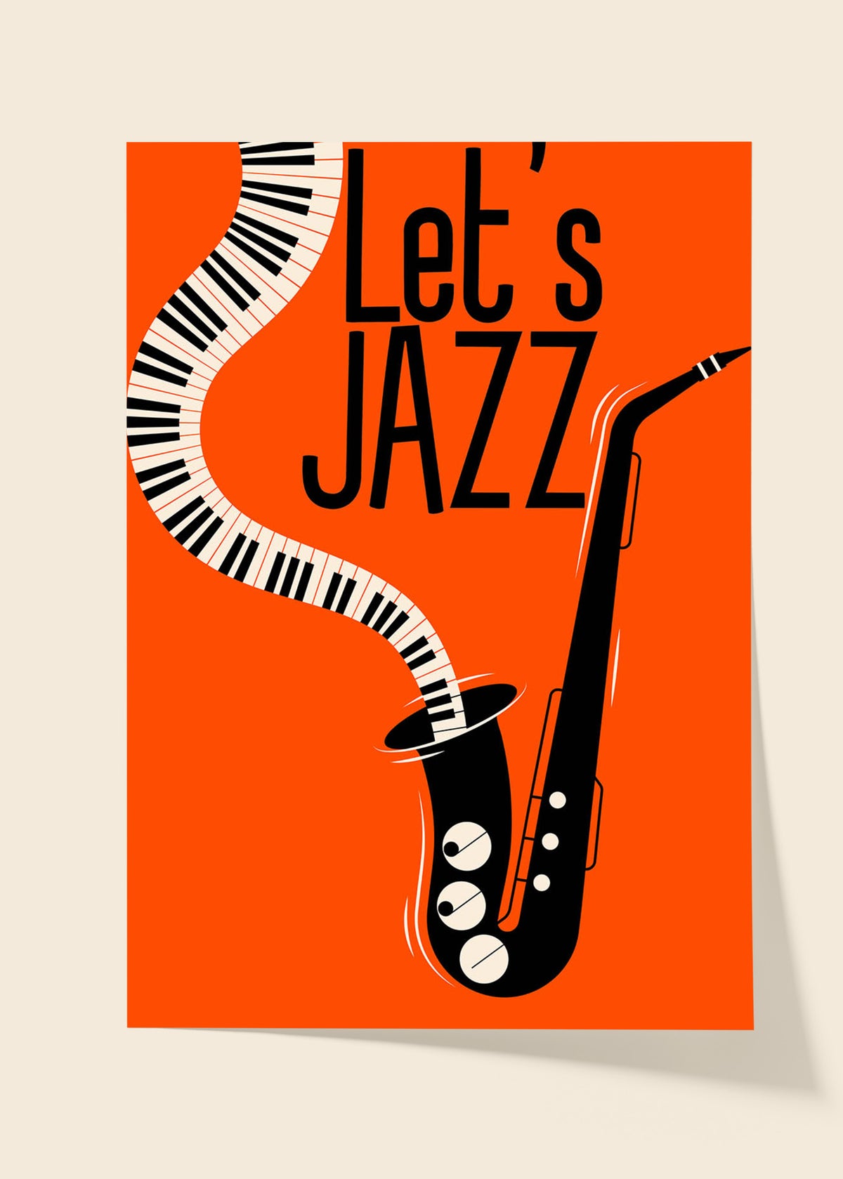 Let's Jazz orange poster