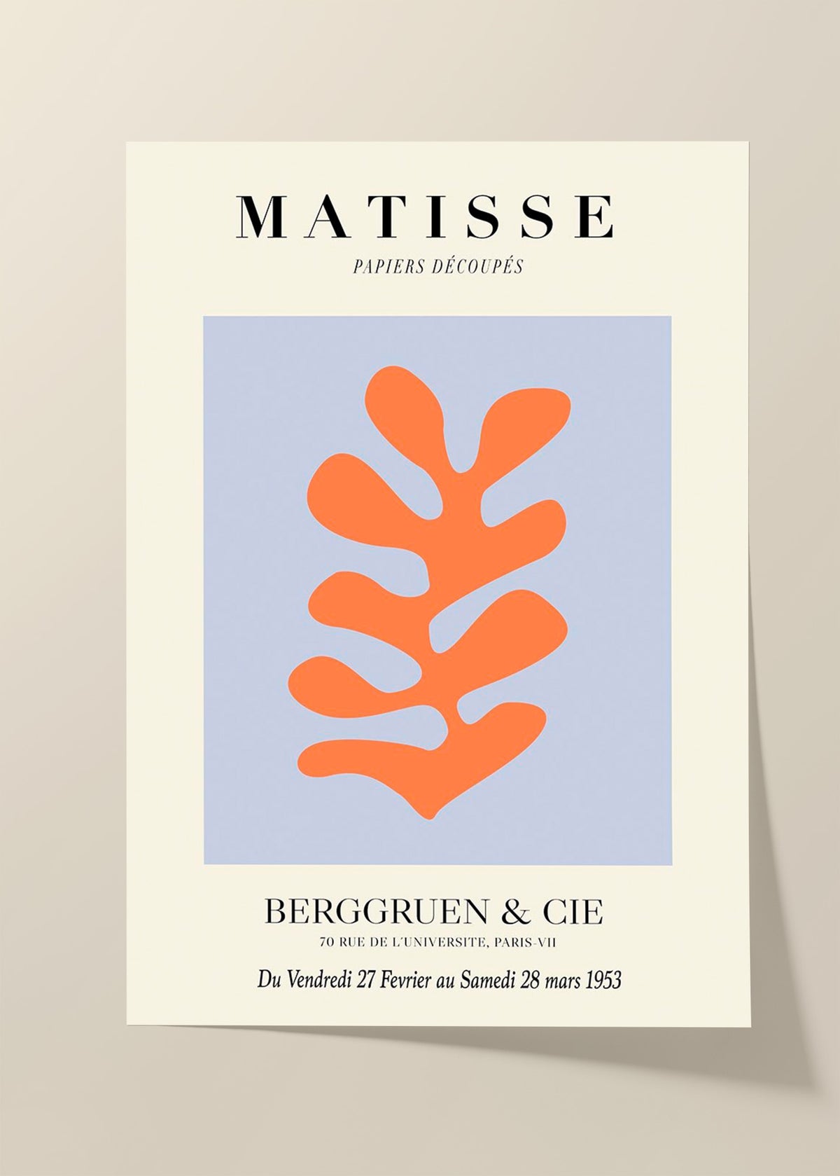 Matisse Papiers Découpés orange poster