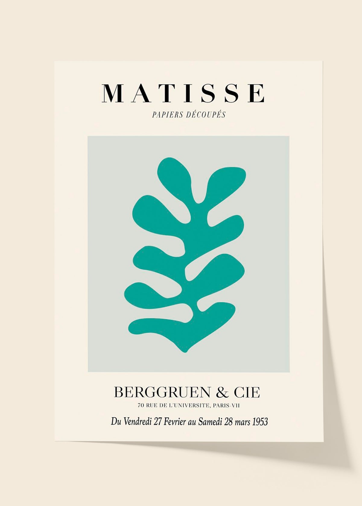 Matisse Papiers Découpés teal poster