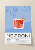Negroni cocktail poster