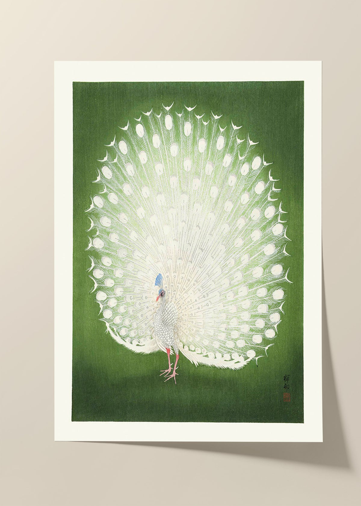 Ohara Koson - Green peacock